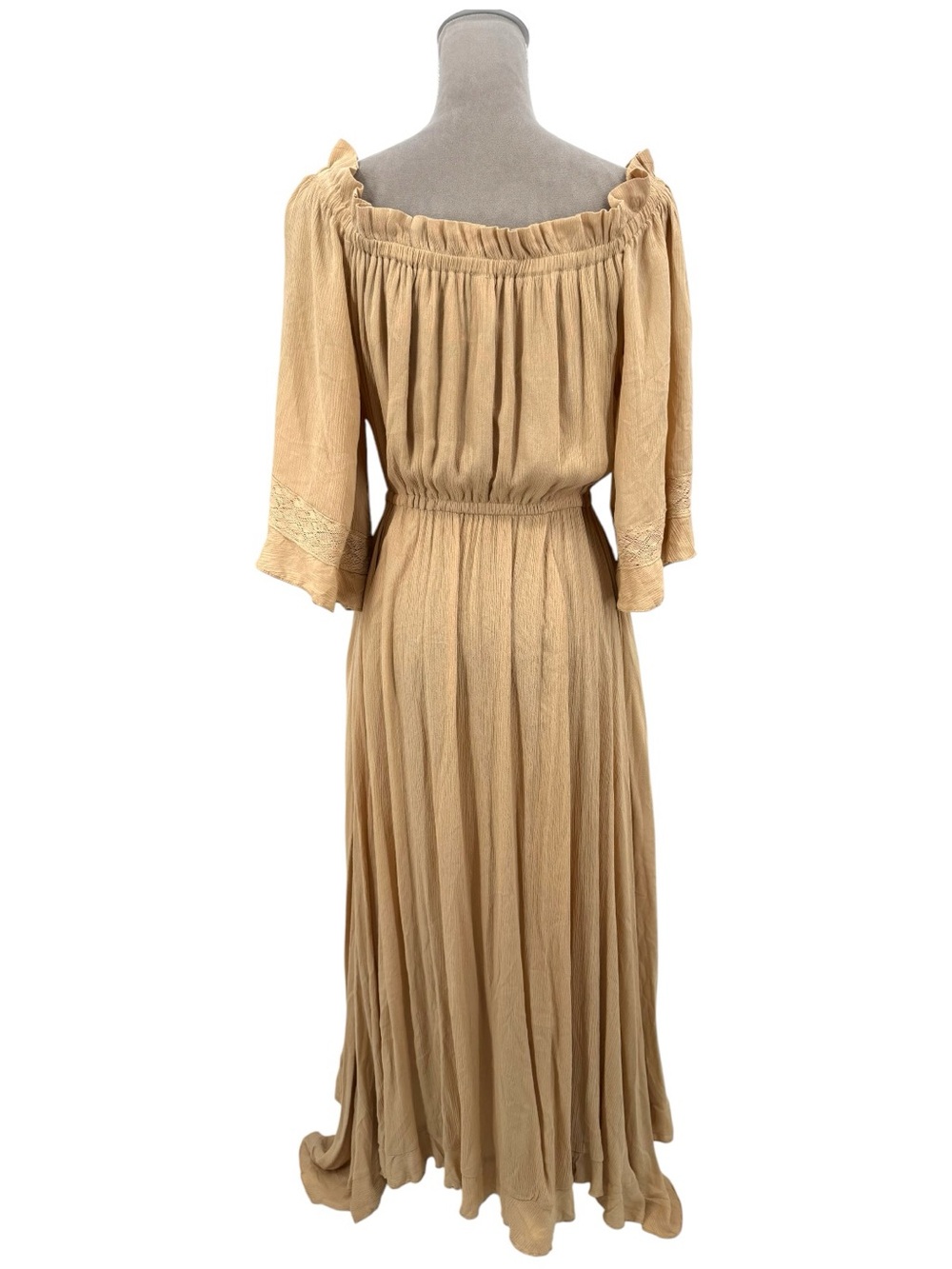 Free People Shore Chic Maxi Dress Buttercream Beige Small Boho Cottagecore - Picture 4 of 11